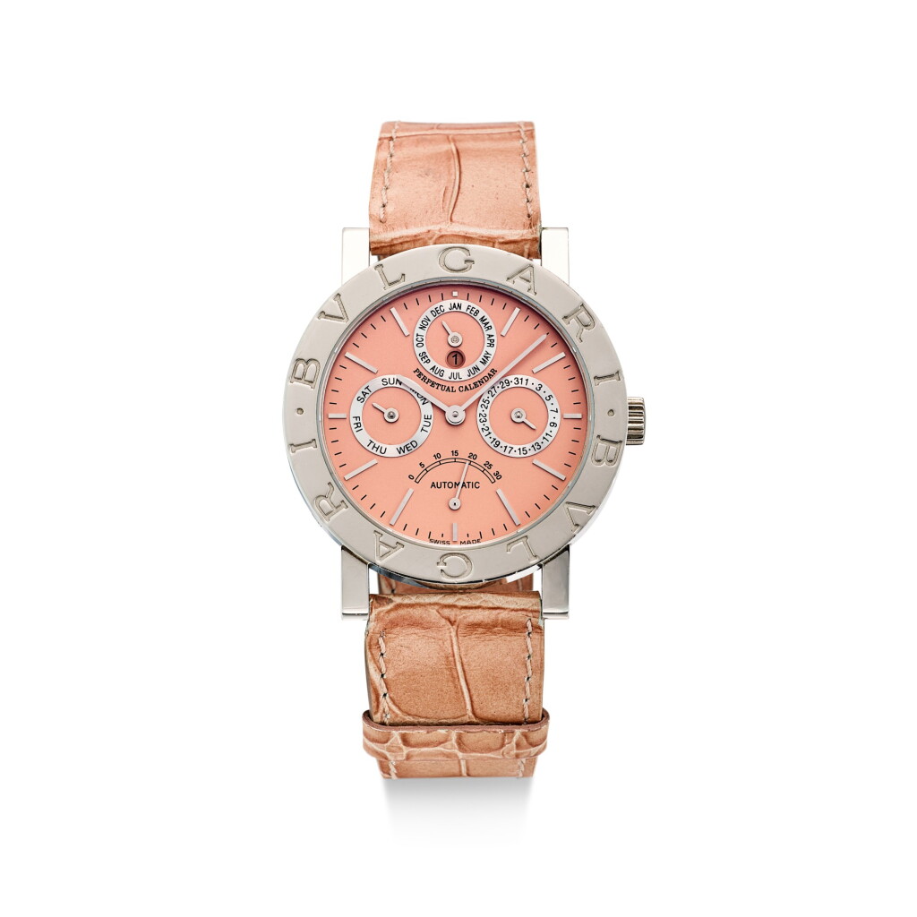 全萤幕检视 - 查看855BULGARI | CALENDRIER PERPÉTUEL, REFERENCE BB 38 PL PC A LIMITED EDITION PLATINUM PERPETUAL CALENDAR WRISTWATCH WITH RETROGRADE SECONDS AND LEAP YEAR INDICATION, CIRCA 2000的1