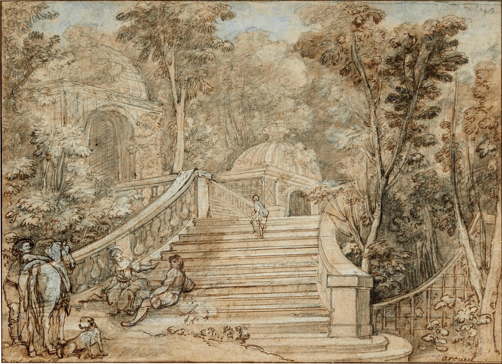 View full screen - View 1 of Lot 62. A Stone Staircase in the Park at Arcueil.