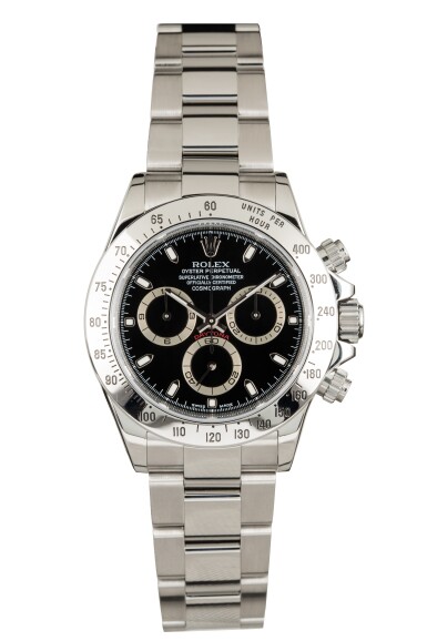 View full screen - View 1 of Lot 7. ROLEX | Daytona, Ref 116520 A Stainless Steel Chronograph Wristwatch with Bracelet Circa 2013.