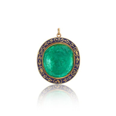 View full screen - View 1 of Lot 1029. Pâte de verre cameo and enamel pendant, circa 1860.