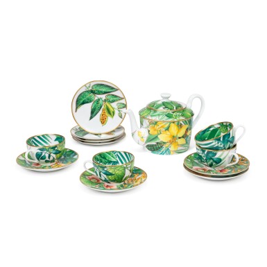 View full screen - View 1 of Lot 1080. Passifolia Porcelaine de Limoges Breakfast and Tea Set.