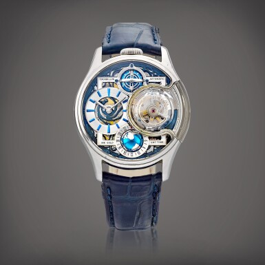 View full screen - View 1 of Lot 1000. Stellar Series Imperial, Reference AT 0502 | A stainless steel flying tourbillon wristwatch with three-dimensional globe GMT indicator, Circa 2017 | 萬希泉 | Stellar Series Imperial 型號AT 0502 | 精鋼飛行陀飛輪腕錶,備立體地球儀GMT顯示,約2017年製.