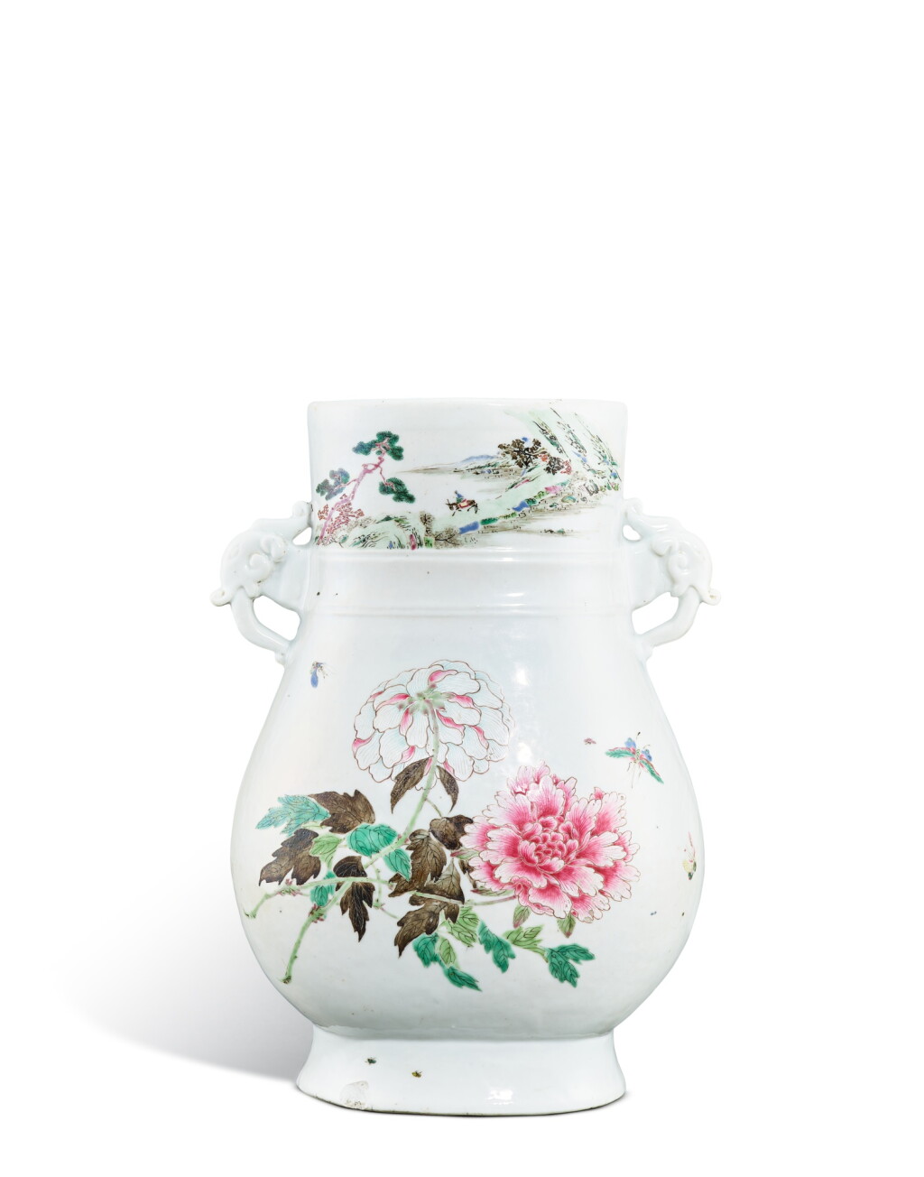 View full screen - View 1 of Lot 45. A large famille-rose hu-form vase, Qing dynasty, Yongzheng period.