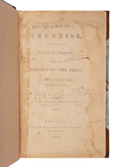 View full screen - View 1 of Lot 550. Wortman, Tunis | First edition, "the emergence of American Libertarianism".
