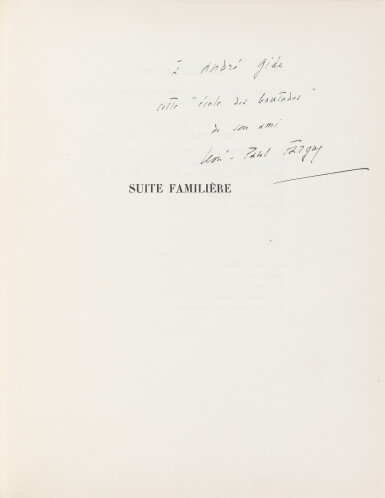 View full screen - View 1 of Lot 148. Suite familière. NRF, 1929. Édition originale. Envoi à André Gide.
