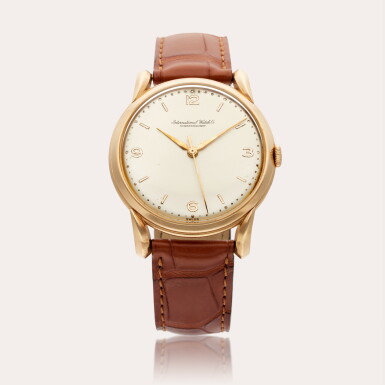 View full screen - View 1 of Lot 394. A pink gold wristwatch, Circa 1955.
