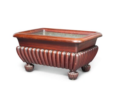 View full screen - View 1 of Lot 46. AN IRISH GEORGE IV MAHOGANY CELLARETTE, CIRCA 1825, IN THE MANNER OF GILLOWS.