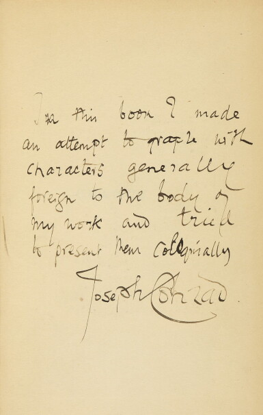 View full screen - View 1 of Lot 118. CONRAD, JOSEPH | Chance, a Tale in Two Parts. London: Methuen & Co., 1914.