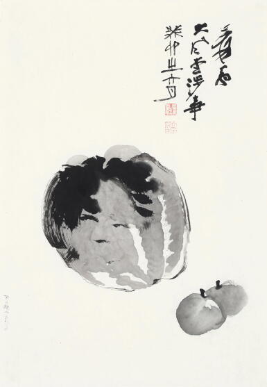 View full screen - View 1 of Lot 2524. 張大千 瓜果甘香 | Chang Dai-chien (Zhang Daqian), Fragrant Fruits.