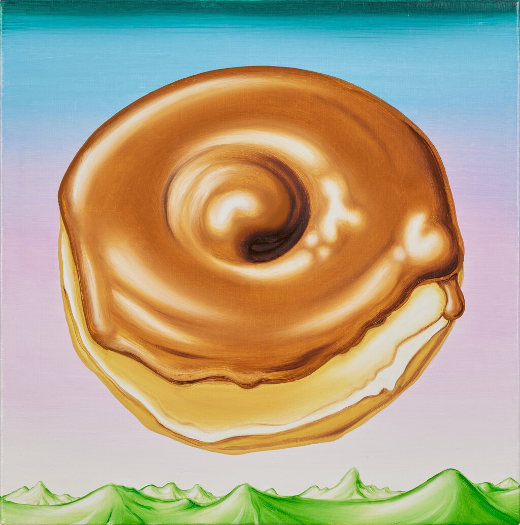 View full screen - View 1 of Lot 398. Maple Glazed Donut Over Fertile Landscape.