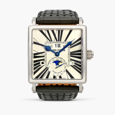 View full screen - View 1 of Lot 2560. Golden Square, Reference G43 1429 0 5.7A | A limited edition white gold perpetual calendar dual time zone wristwatch with moon phases, leap year and day and night indication, Circa 2006.