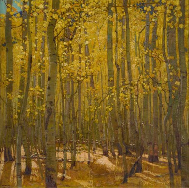 View full screen - View 1 of Lot 37. Sunlit Aspen Grove.