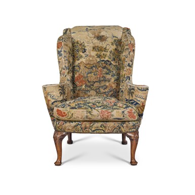 View full screen - View 1 of Lot 123. A Queen Anne Walnut Wing Armchair, Circa 1710 .