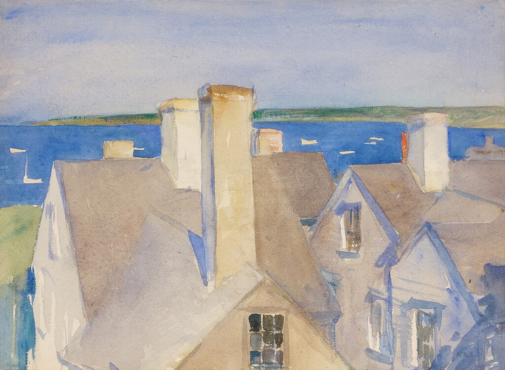 View full screen - View 1 of Lot 77. Rooftops - Monhegan.