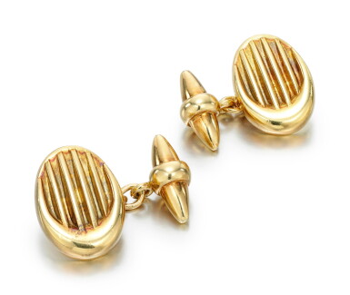 View full screen - View 1 of Lot 32. PAIR OF CUFFLINKS, ASPREY.