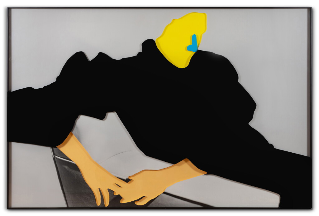 View full screen - View 1 of Lot 23. Noses & Ears, Etc. (Part Two): (Yellow) face with (Blue) Nose, (Flesh) hands, (Black) dress and Chair.