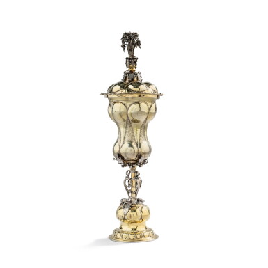 View full screen - View 1 of Lot 533. A German parcel-gilt covered cup, by Gabriel Schmidt, Augsburg, circa 1640.