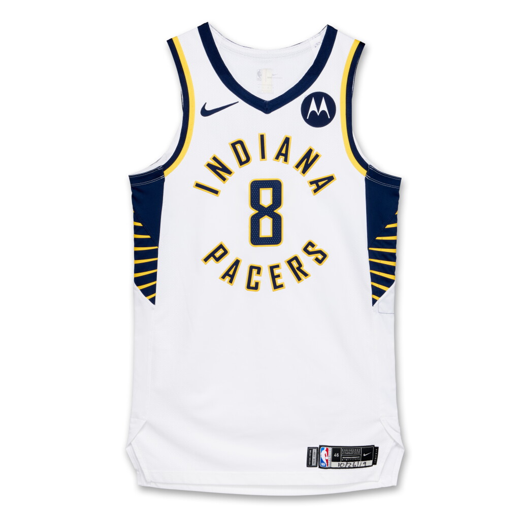 View full screen - View 1 of Lot 44. Justin Holiday Indiana Pacers 2019-2020 Game Worn Association Edition Jersey .