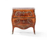 A walnut and gilt-bronze commode, Bern, circa 1750, attributed to Matthaus Funk | Commode en placage de noyer et bronze doré, Berne, vers 1750, attribuée à Matthaus Funk