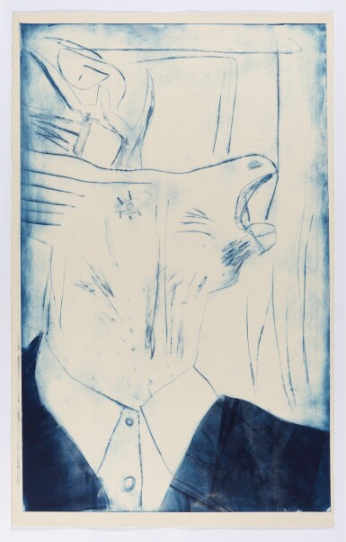 View full screen - View 1 of Lot 109. Röhrender Hirsch in Anzug.