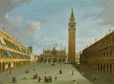 View full screen - View 1 of Lot 103. FOLLOWER OF GIOVANNI ANTONIO CANAL, CALLED CANALETTO | Venice, a view of the Piazza San Marco.