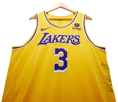 View full screen - View 1 of Lot 5. Anthony Davis Los Angeles Lakers 2023-2024 Game Worn Icon Edition Jersey | Double-Double .