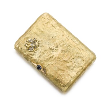 View full screen - View 1 of Lot 57. A Fabergé presentation jewelled samorodok gold cigarette case, workmaster Gabriel Nykänen (Niukkanen), St Petersburg, circa 1890.