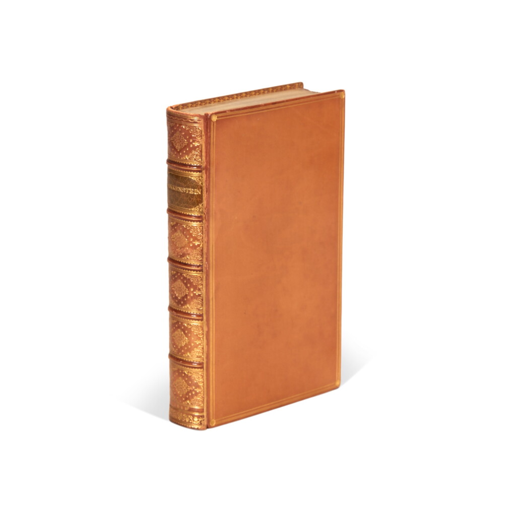 View full screen - View 1 of Lot 141. Mary Wollstonecraft Shelley | Frankenstein, London, 1818, 3 volumes in one, later polished calf.