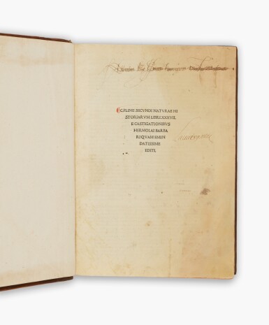 View full screen - View 1 of Lot 170. Pliny | The first edition of Historia naturalis with the important textual corrections of Ermolao Barbaro, Venice, not before 13 February 1498.