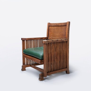 View full screen - View 1 of Lot 79. Armchair from the Ray W. Evans House, Chicago, Illinois.