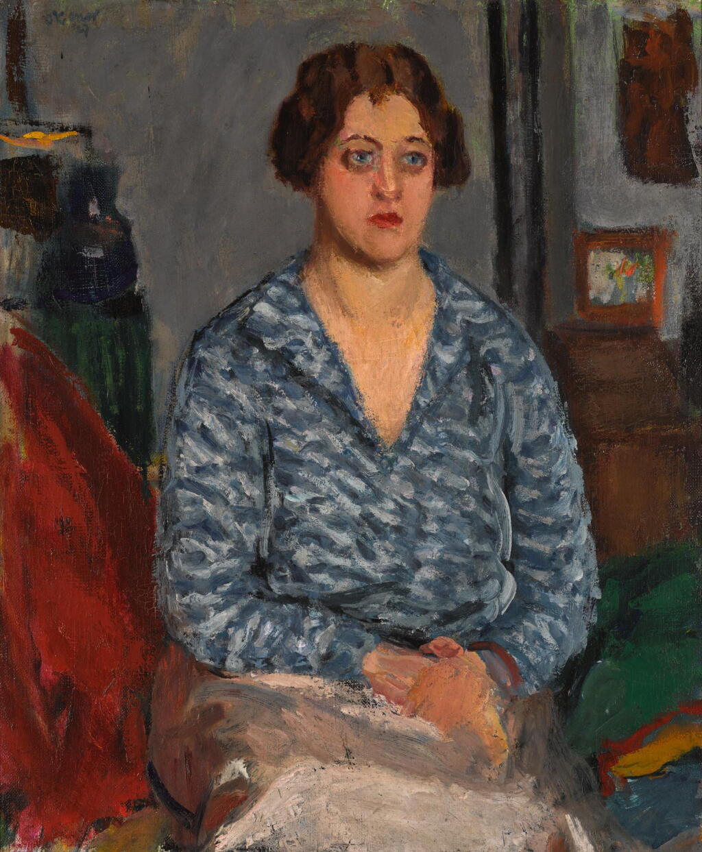 View full screen - View 1 of Lot 42. RODERIC O'CONOR | PORTRAIT OF A SEATED WOMAN (LE CORSAGE BLEU).
