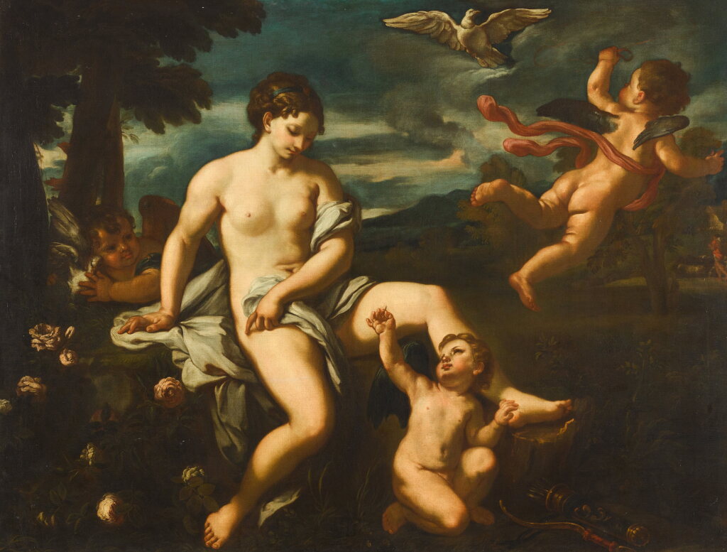 View full screen - View 1 of Lot 61. Venus pricked by a thorn (The origin of the red rose).