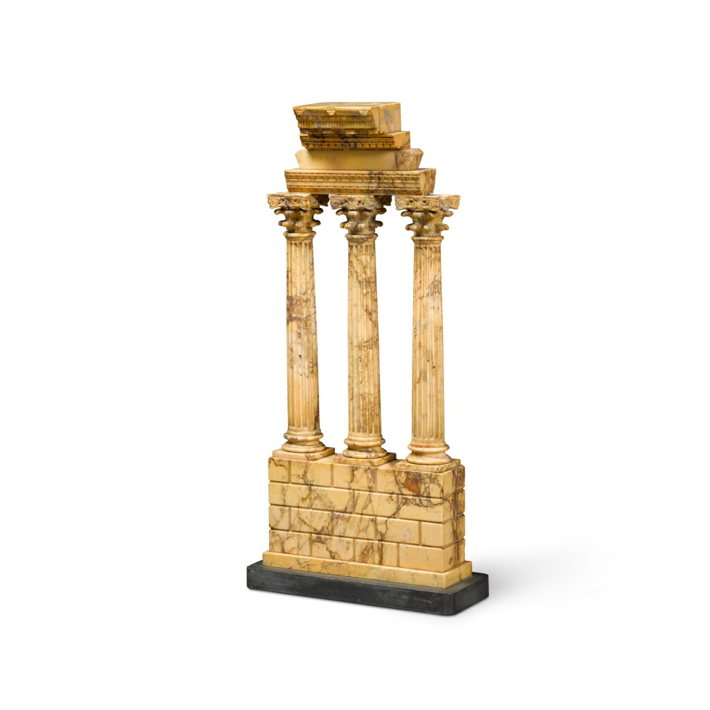 View full screen - View 1 of Lot 68. An Italian giallo antico model of the Temple of Castor and Pollux, 19th century.