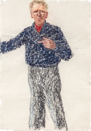 View full screen - View 1 of Lot 272. Autoportrait en Pied avec un Foulard rouge.