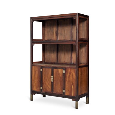 View full screen - View 1 of Lot 303. A 'zitan' and 'jichimu' display cabinet, 17th / 18th century | 十七 / 十八世紀 紫檀嵌鸂鶒木櫃格.