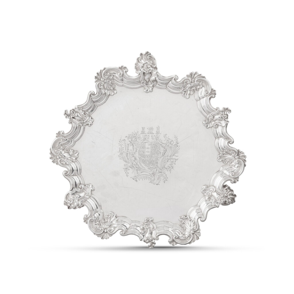 View full screen - View 1 of Lot 862. A George II silver salver, Lewis Pantin, London, 1739.