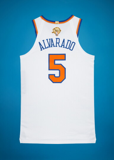 View full screen - View 1 of Lot 15. Jose Alvarado 'NBA Finals Debut' New York Knicks 2026 NBA Finals Game Worn Association Edition Jersey | Game 1 .