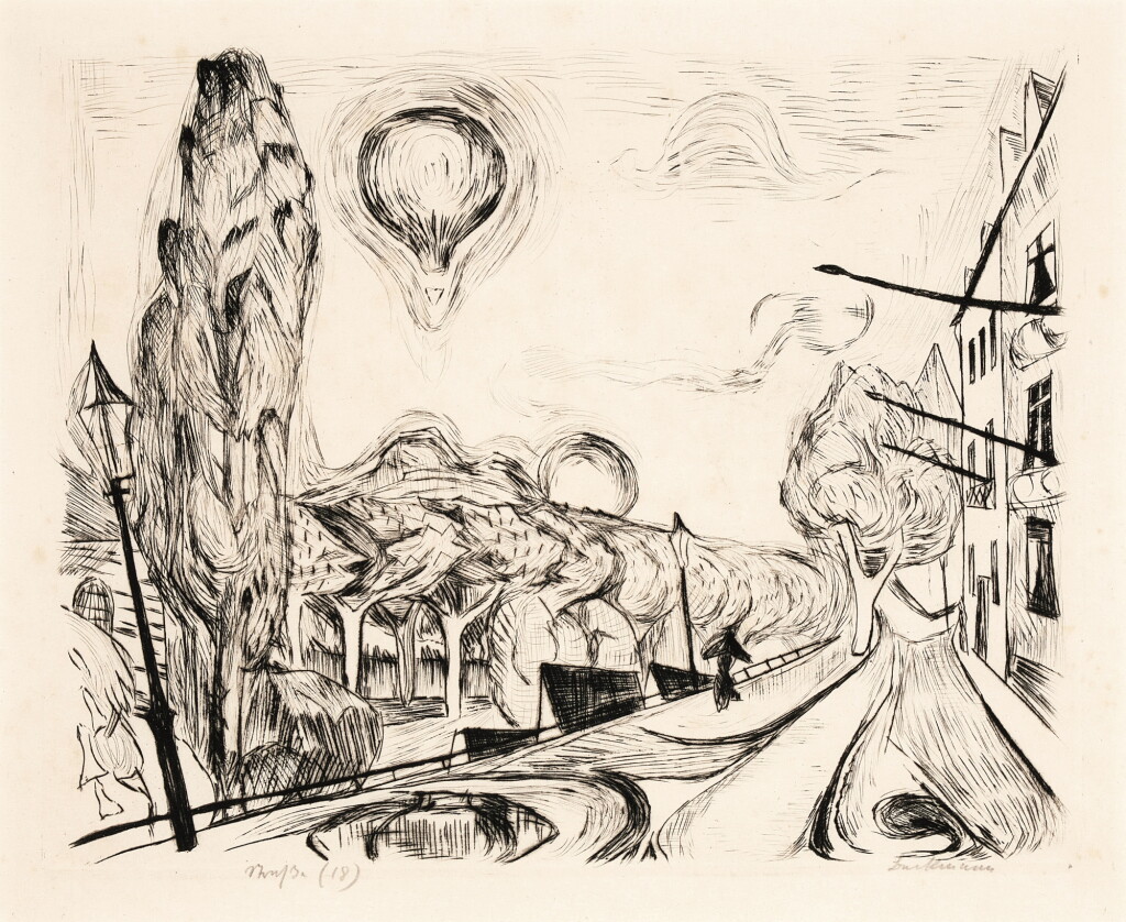 View full screen - View 1 of Lot 79. Landschaft mit ballon, from Gesichter .