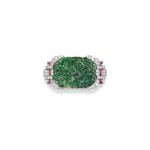 BROCHE JADE JADEITE, RUBIS ET DIAMANTS | JADEITE, RUBY AND DIAMOND BROOCH