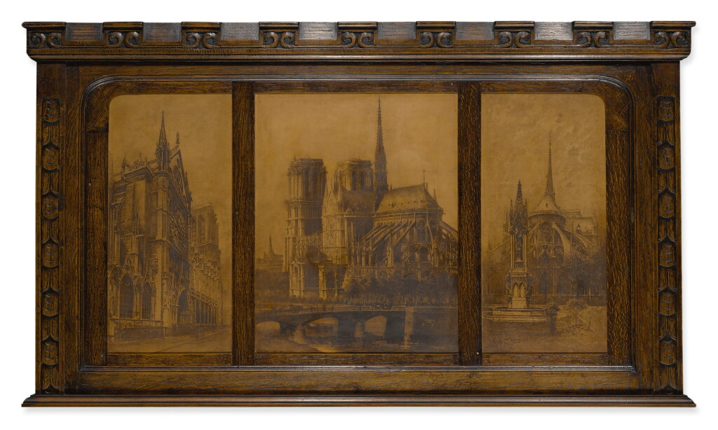 View full screen - View 1 of Lot 9. LUCIEN MARCELIN GAUTIER | THREE VIEWS OF NOTRE DAME.