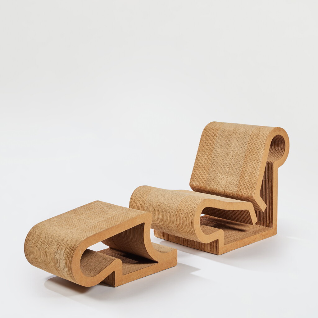 View full screen - View 1 of Lot 144. "Easy Edges" Lounge Chair and Ottoman.