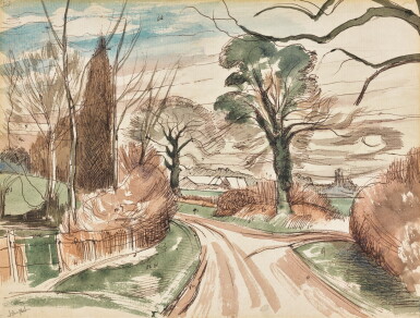 View full screen - View 1 of Lot 732. JOHN NASH, R.A. | LANE NEAR WORMINGFORD.