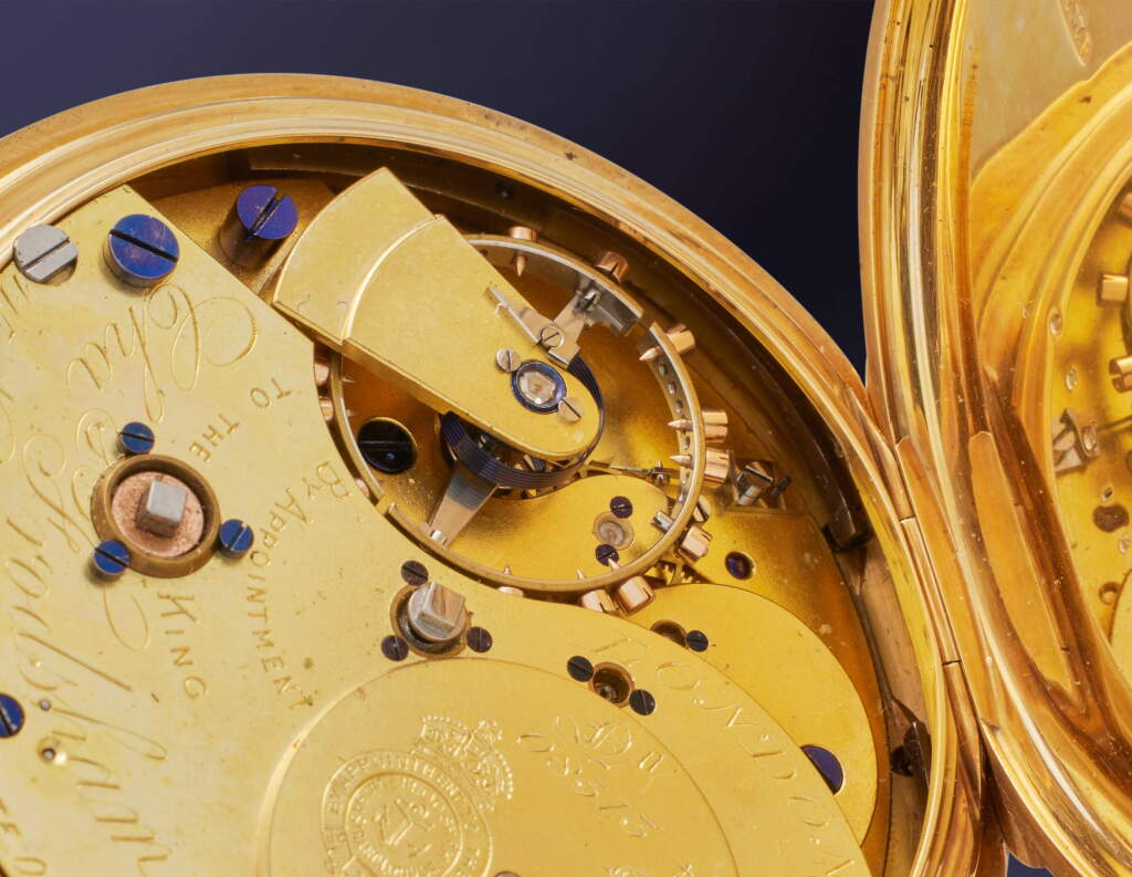 View full screen - View 1 of Lot 61. A heavy yellow gold half hunting cased keyless pocket chronometer, No. 08513, 1904.