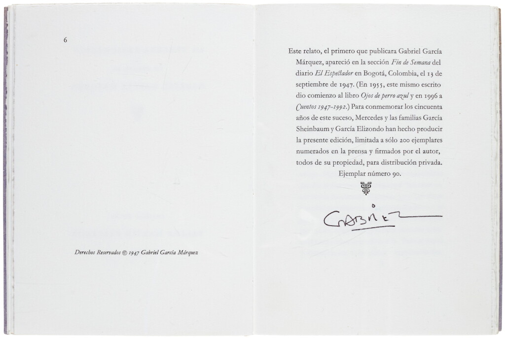 View full screen - View 1 of Lot 85. García Márquez | La tercera resignación, Michoacán, 1997, original wrappers.