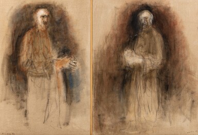 View full screen - View 1 of Lot 576. ZORAN MUSIC | AUTOPORTRAIT (2 OEUVRES).