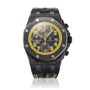 View full screen - View 1 of Lot 9. Reference 26176FO.OO.D101CR.02 Royal Oak Offshore 'Bumblebee' | A carbon and ceramic automatic chronograph wristwatch with date, Circa 2010 | 愛彼 26176FO.OO.D101CR.02 型號 Royal Oak Offshore 'Bumblebee' | 碳纖維及陶瓷自動上鏈計時腕錶備日期顯示,約2010年製.