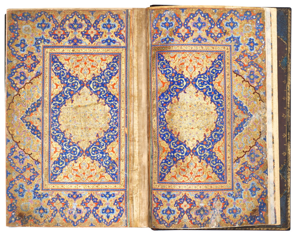 View full screen - View 1 of Lot 21. A large illuminated Qur'an, copied by Abdullah al-Qadir al-Husayni, Persia, Safavid, Shiraz, 16th century.