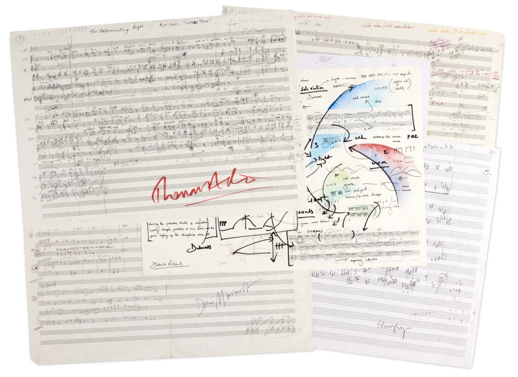 View full screen - View 1 of Lot 82. T. Adès, M. Suckling, E. Hughes, D. Marianelli, and D. Pritchard. Five autograph manuscripts, c.2004-2016.