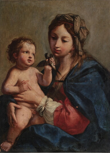 View full screen - View 1 of Lot 333. Madonna and Child with a Goldfinch.