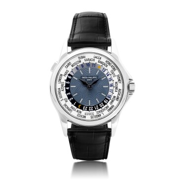 View full screen - View 1 of Lot 72. PATEK PHILIPPE | REFERENCE 5110 A PLATINUM AUTOMATIC WORLDTIME WRISTWATCH, CIRCA 2004.